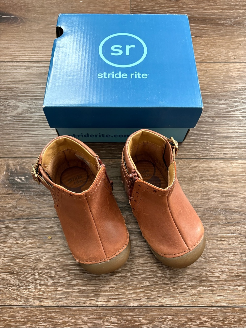 Stride Rite Kids Brown Leather Ankle Boots